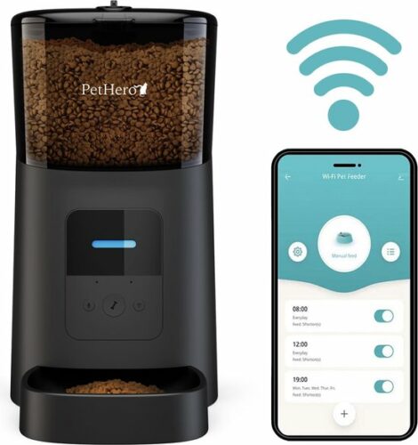 PetHero Smart WiFi Automatische Voerbak Zwart 6 liter